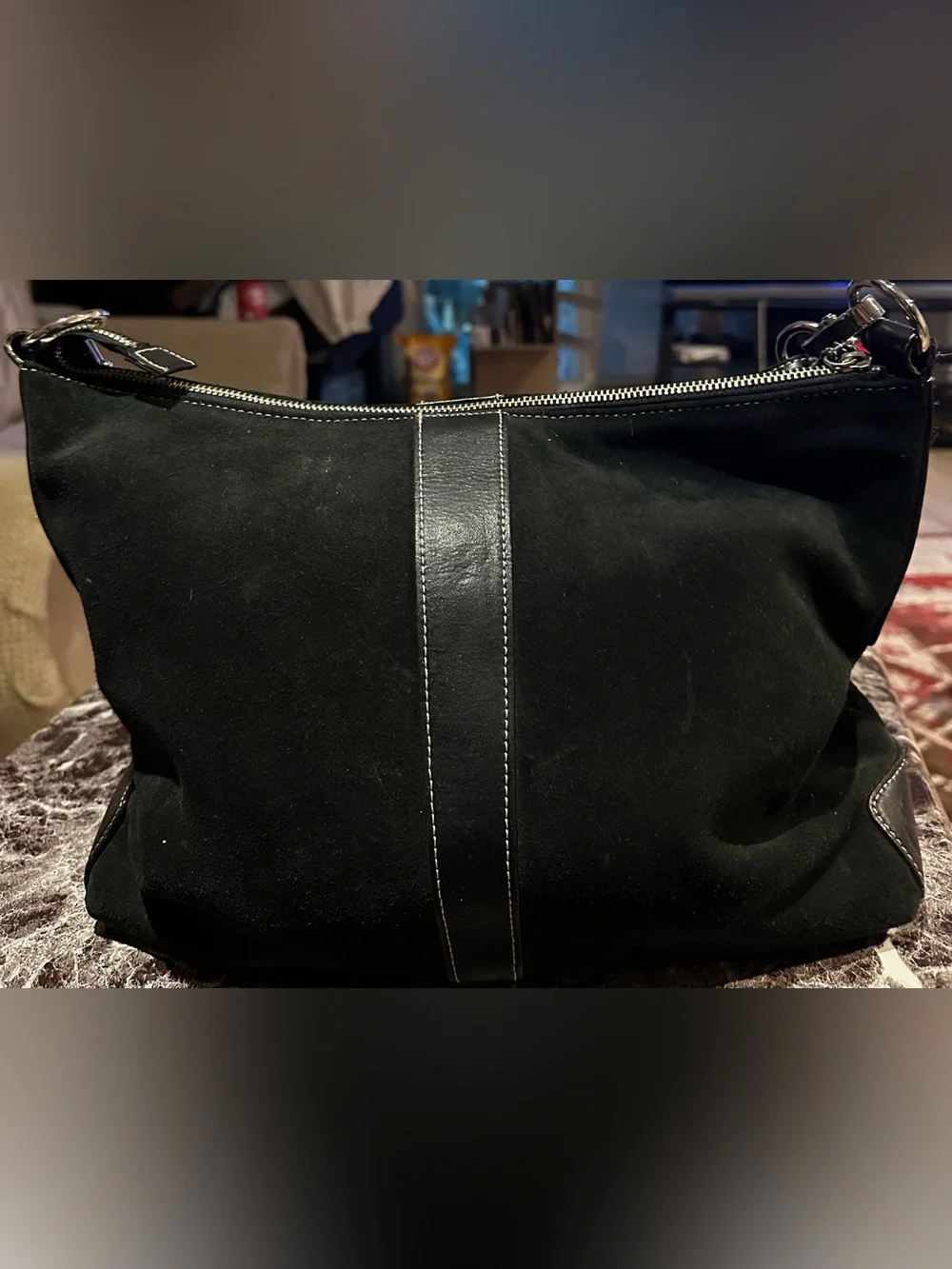 Classic Black Women's Shoulder Bag with Silver Hardware by Franklin Covey